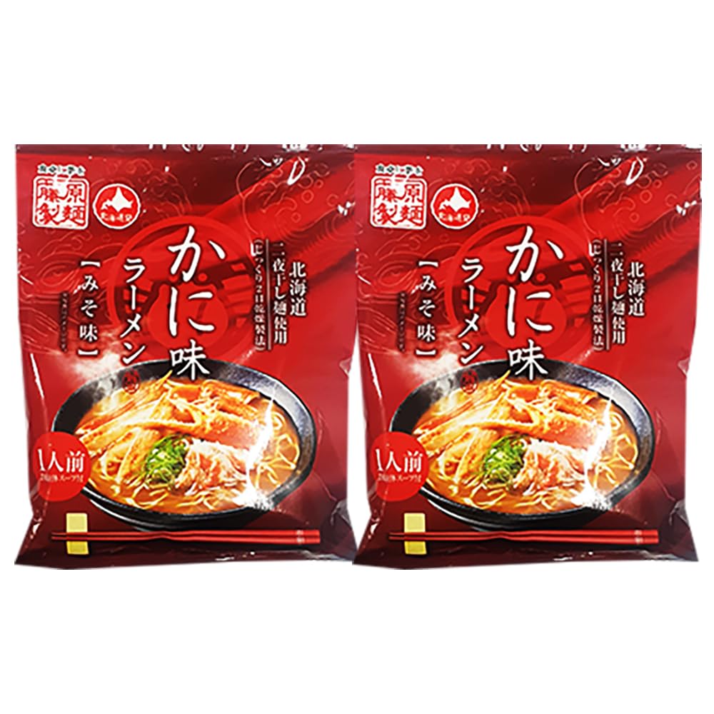 Amazon.co.jp: ラーメン 袋麺 インスタント 乾麺 味噌ラーメン かに